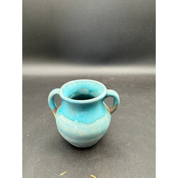 Vintage Small Blue Pottery Vase - good condition - Picture 2 of 8